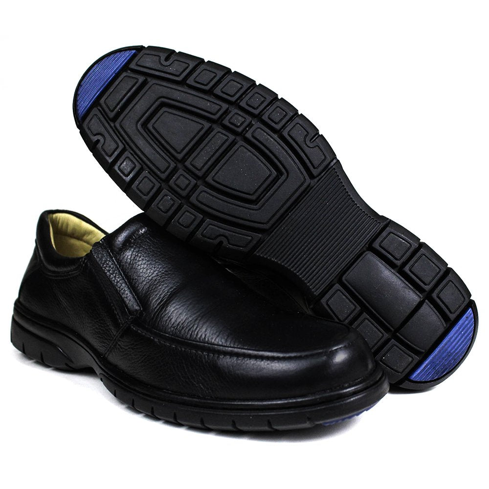 Sapato Casual Conforto Couro Floater Preto 3040