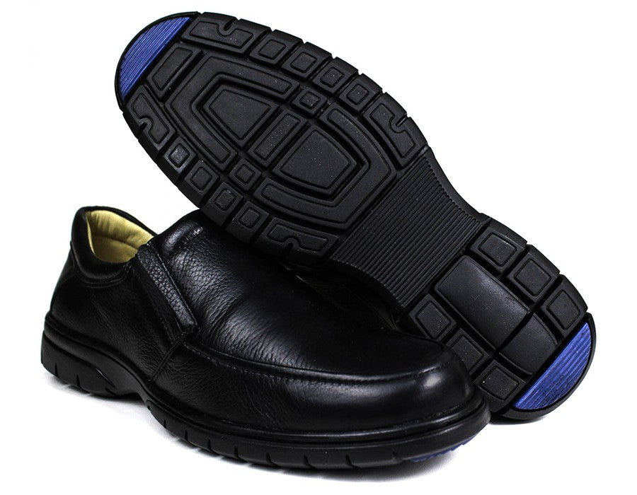 Sapato Casual Conforto Couro Floater Preto 3040