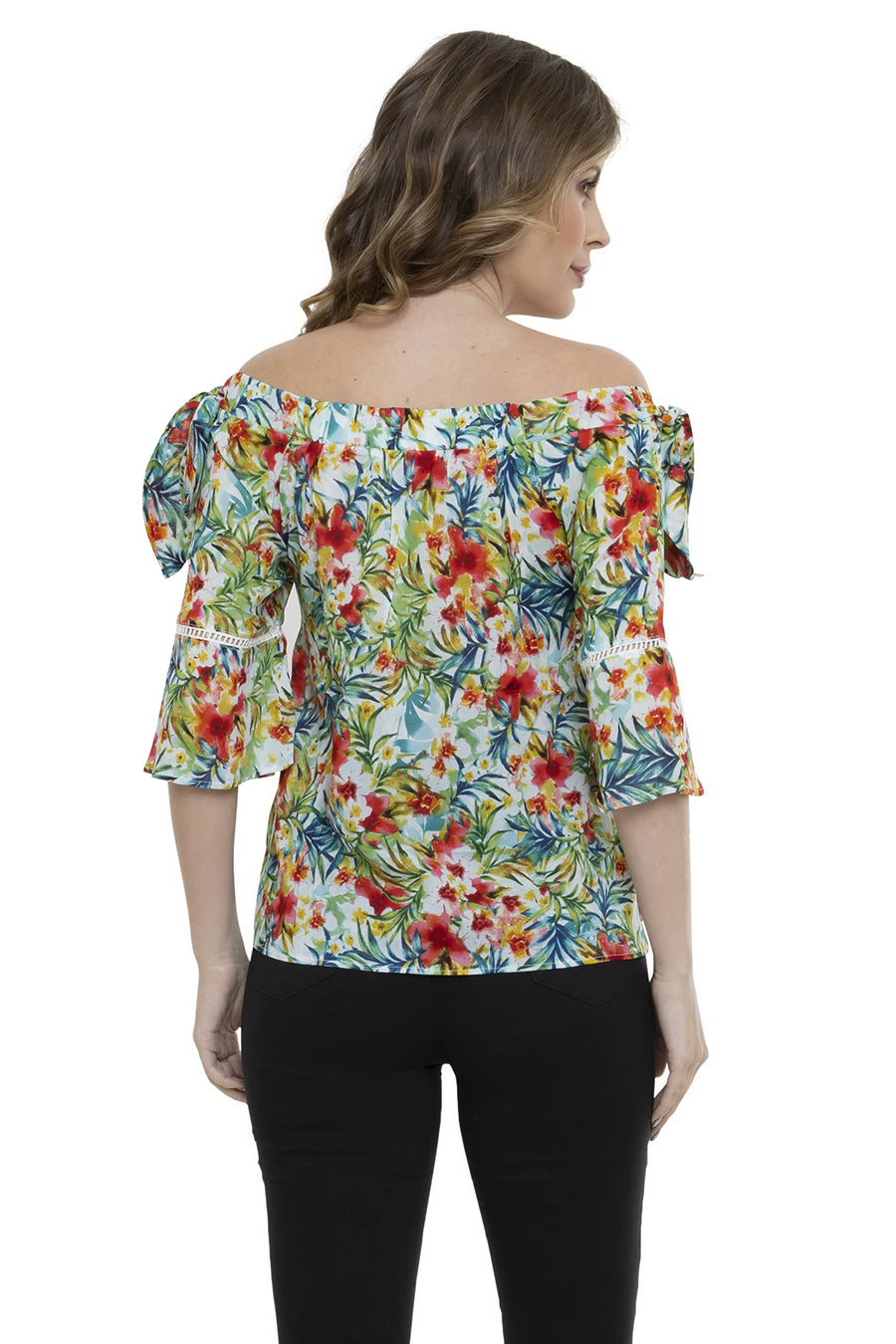 Blusa Ciganinha Estampa Floral Detalhe De Babado